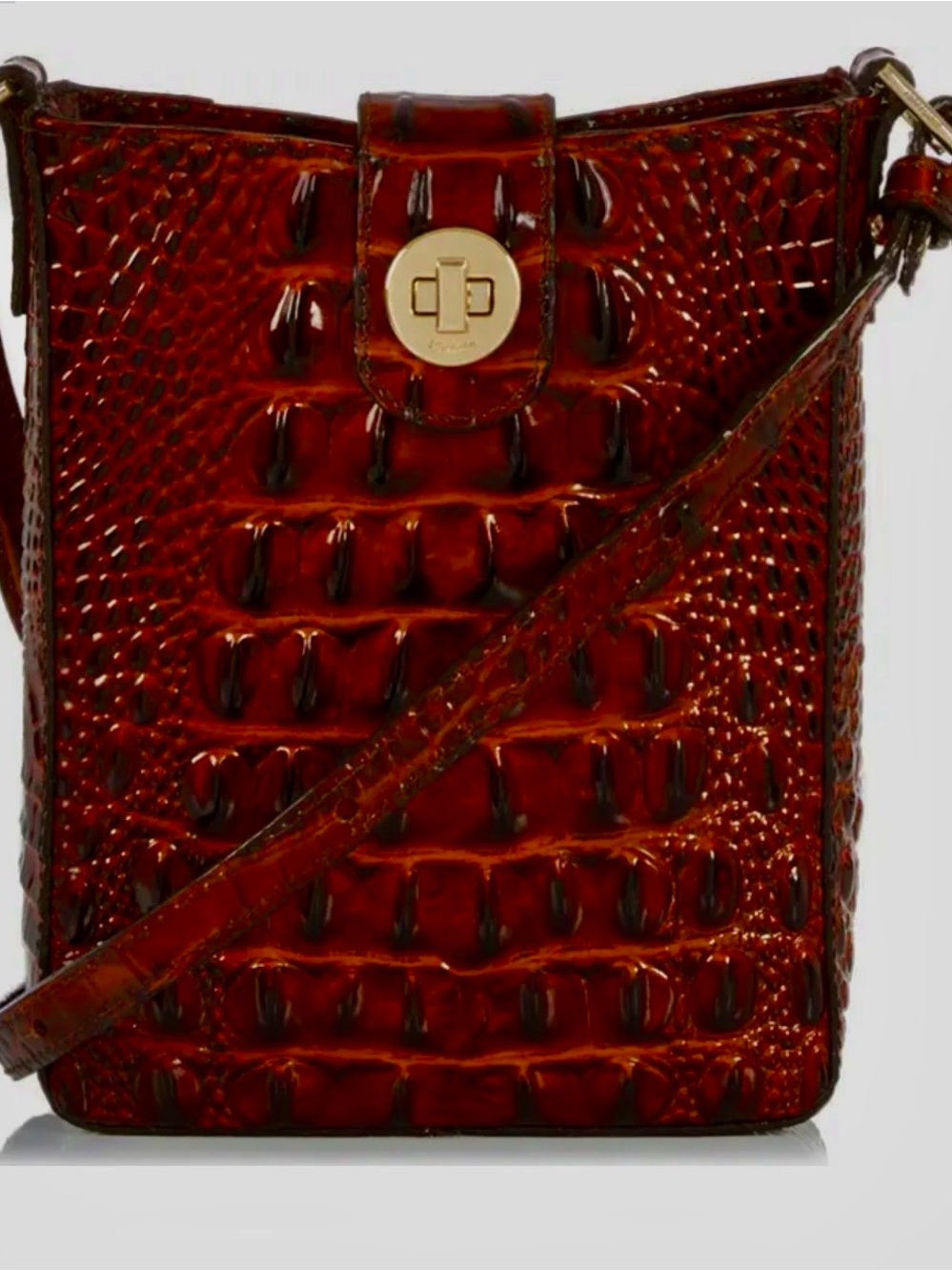 Brahmin Brown Crocodile Embossed Women's Bag